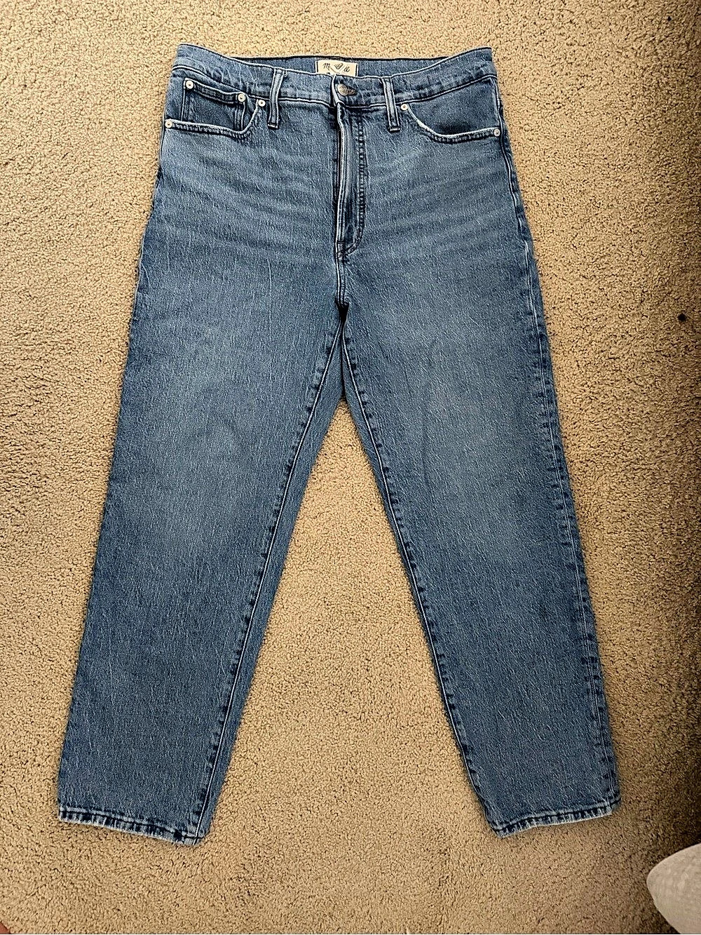 Madewell The Perfect Vintage Straight Jean Straight Leg Jeans in Blue Waist 31